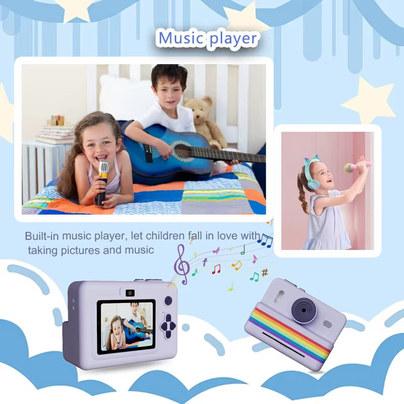 Children'S Printable Camera Toy Small Camera Gift for Boys and Girls