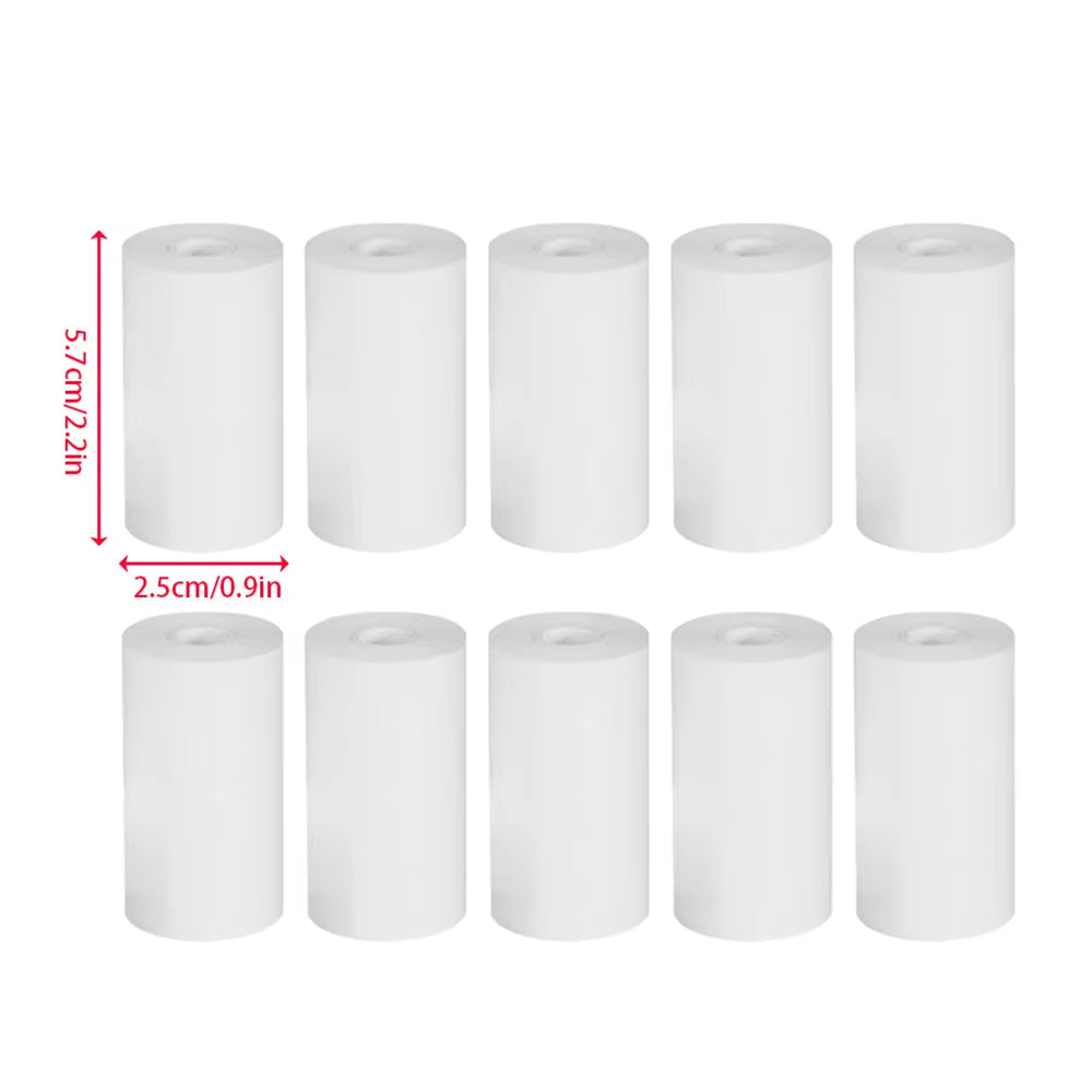 10Rolls 57X25 MM Thermal Paper White Children Camera Instant Print Kids Camera Printing Paper Replacement Accessories Parts